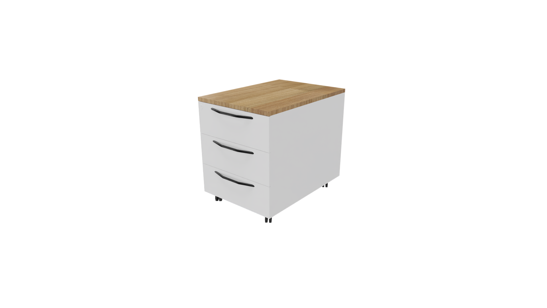 Verrijdbaar ladenblok 11511 - 44 x 60 x 58 cm. - Wit - Toscaans noten afbeelding