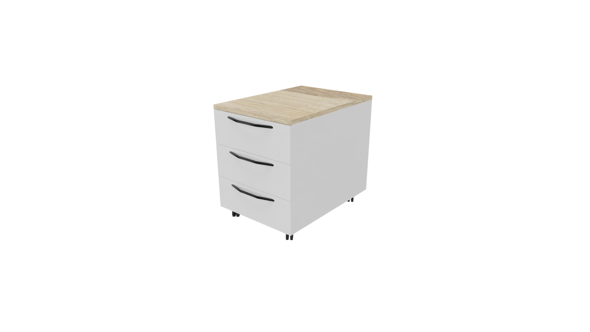 Verrijdbaar ladenblok 11511 - 44 x 60 x 58 cm. - Wit - Eiken YT49a afbeelding