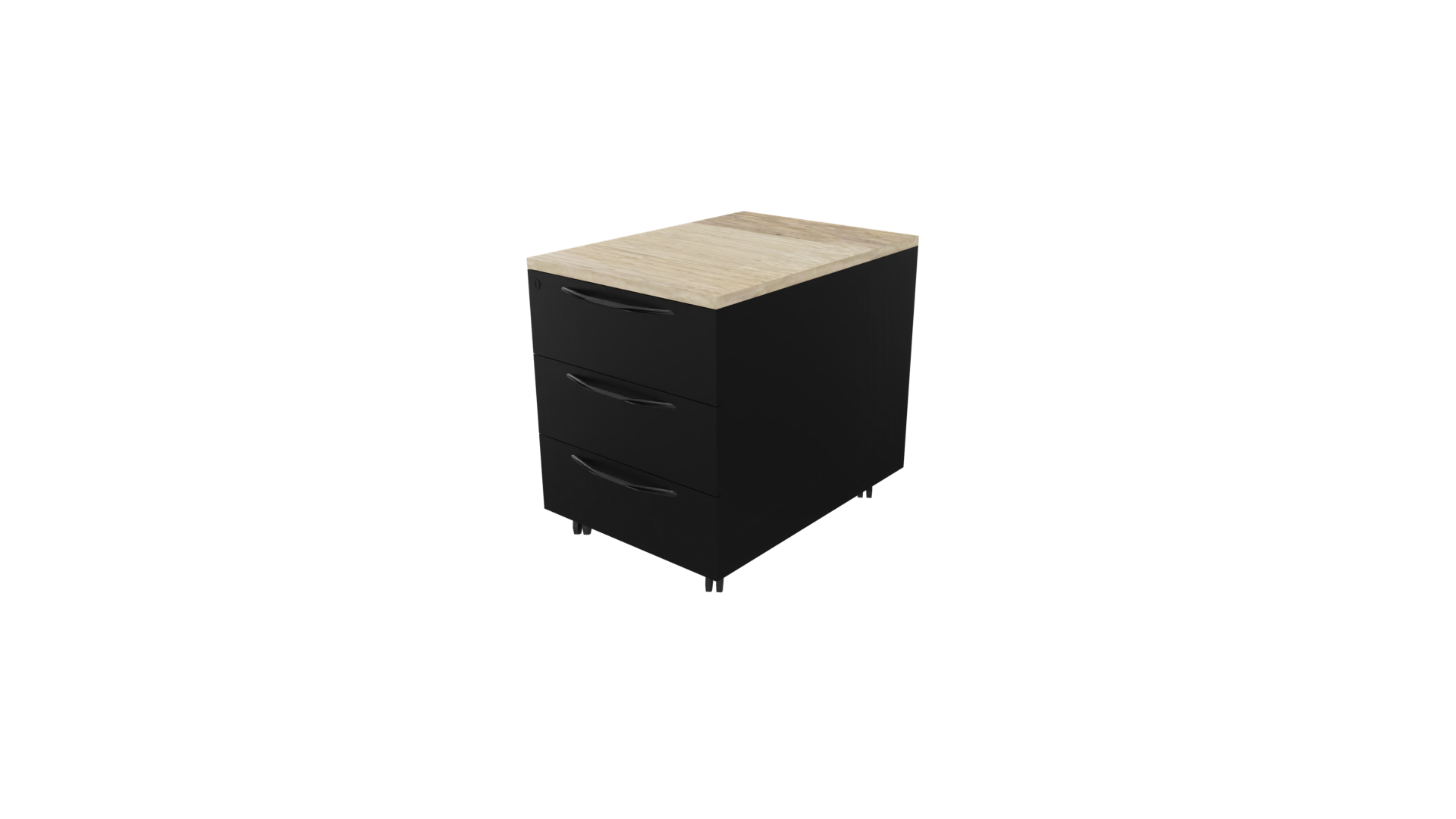 Verrijdbaar ladenblok 11511 - 44 x 60 x 58 cm. - Zwart - Eiken YT49a afbeelding