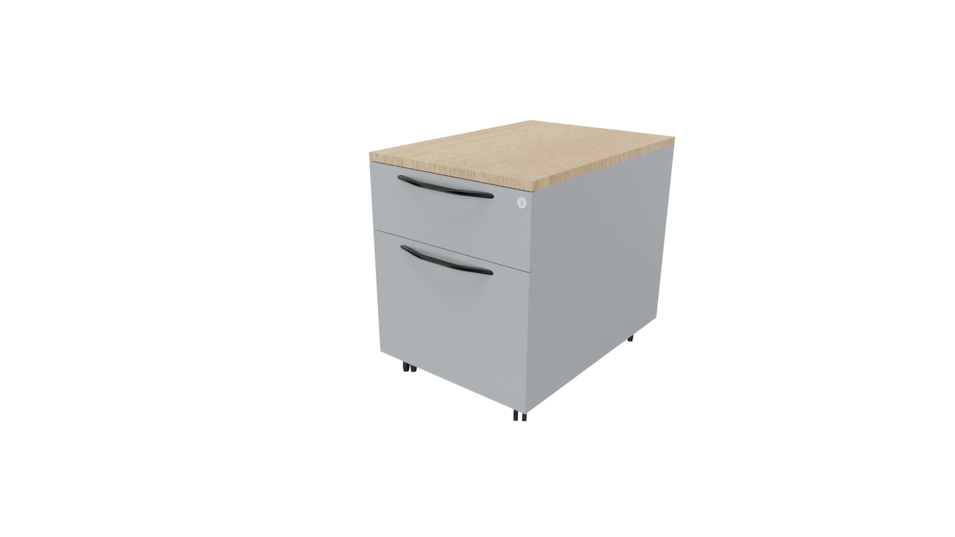 Verrijdbaar ladenblok 11611 - 44 x 60 x 58 cm. - Alu - Eiken licht afbeelding