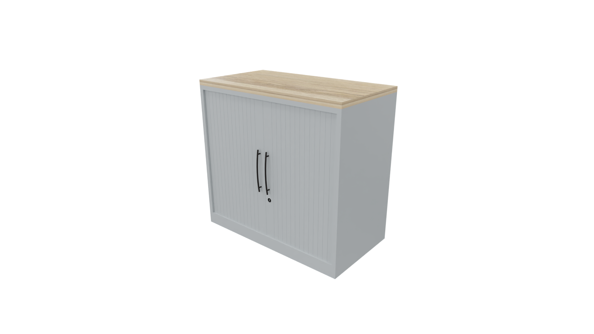 Roldeurkast 11611 - 72 x 80 x 43 cm. - Alu - Eiken YT49a afbeelding