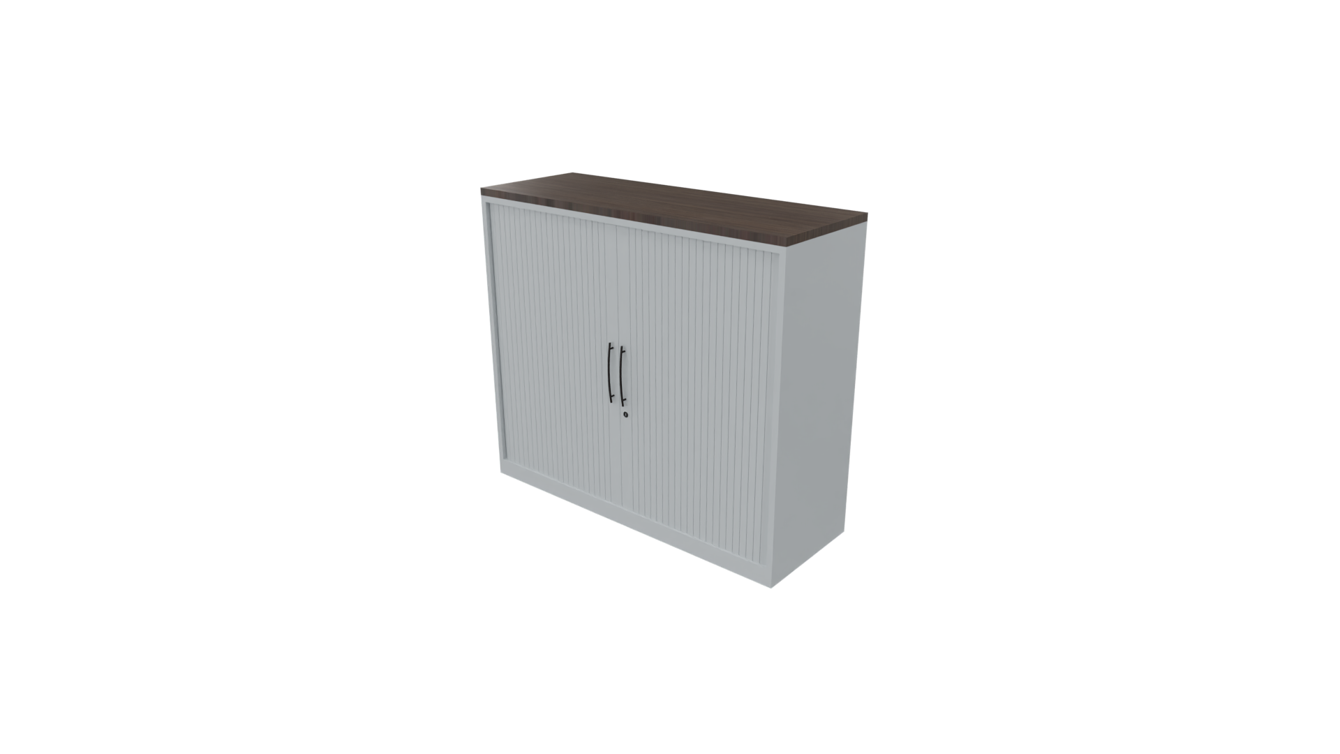 Roldeurkast 11811 - 100 x 120 x 43 cm. - Alu - Eiken donker afbeelding