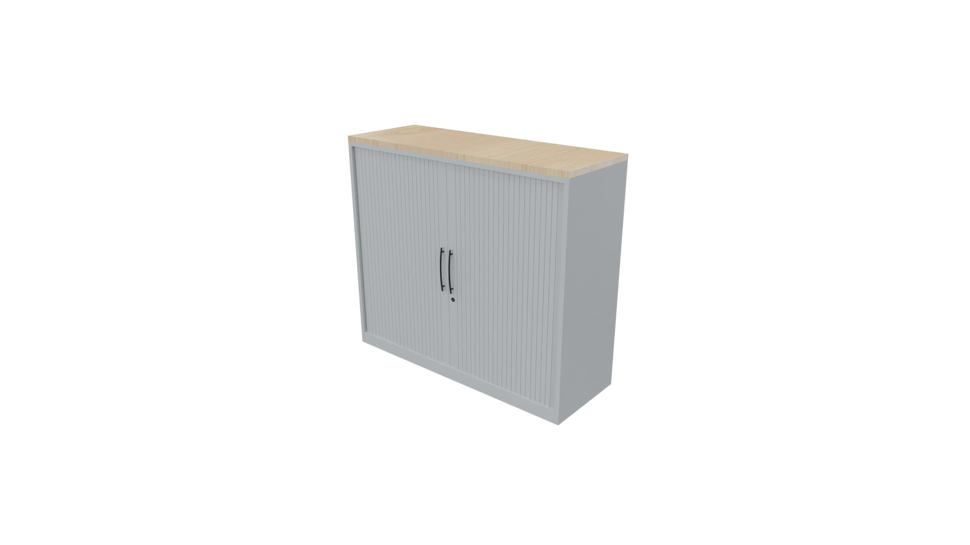 Roldeurkast 11811 - 100 x 120 x 43 cm. - Alu - Eiken licht afbeelding