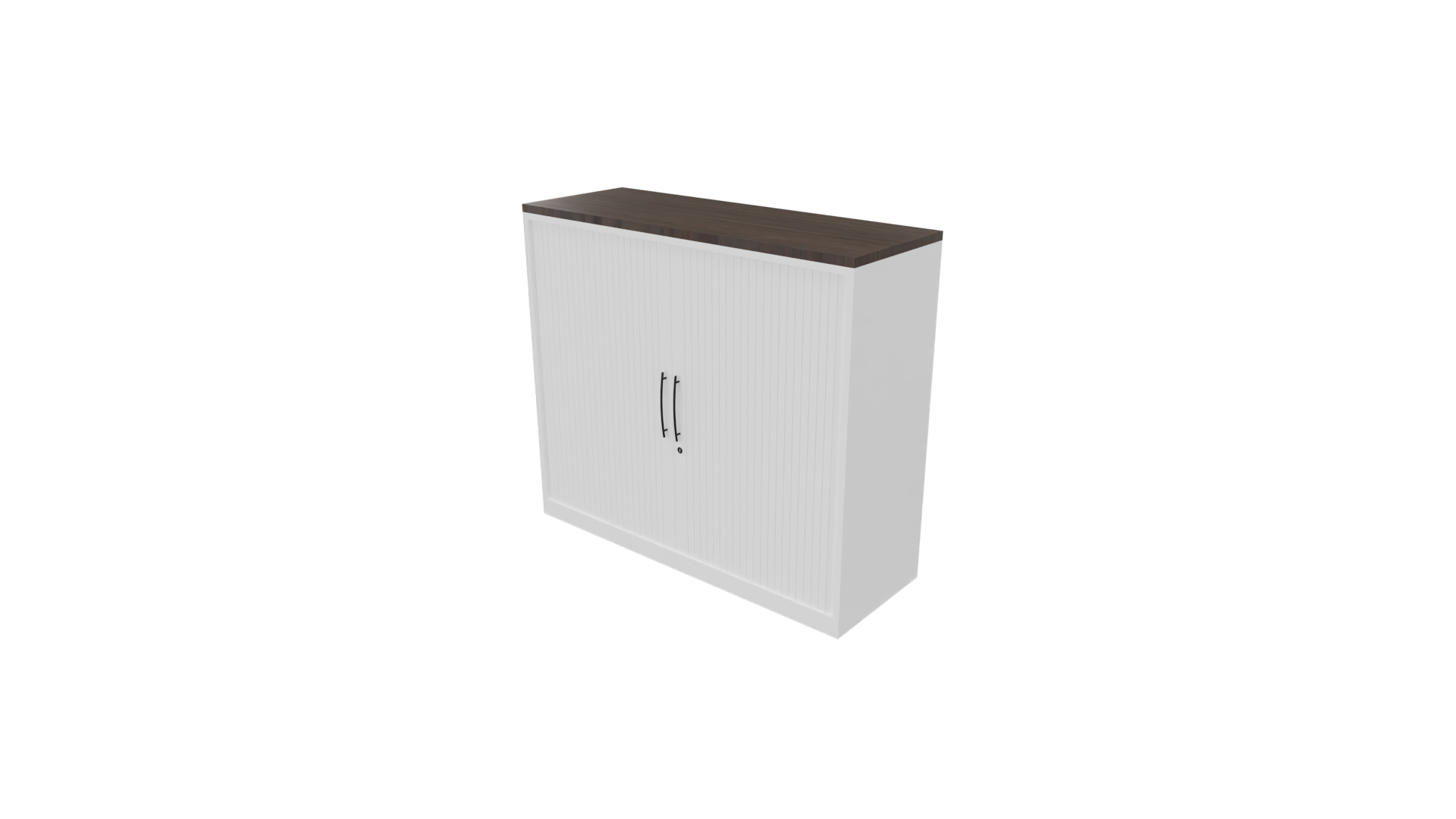Roldeurkast 11811 - 100 x 120 x 43 cm. - Wit - Eiken donker afbeelding