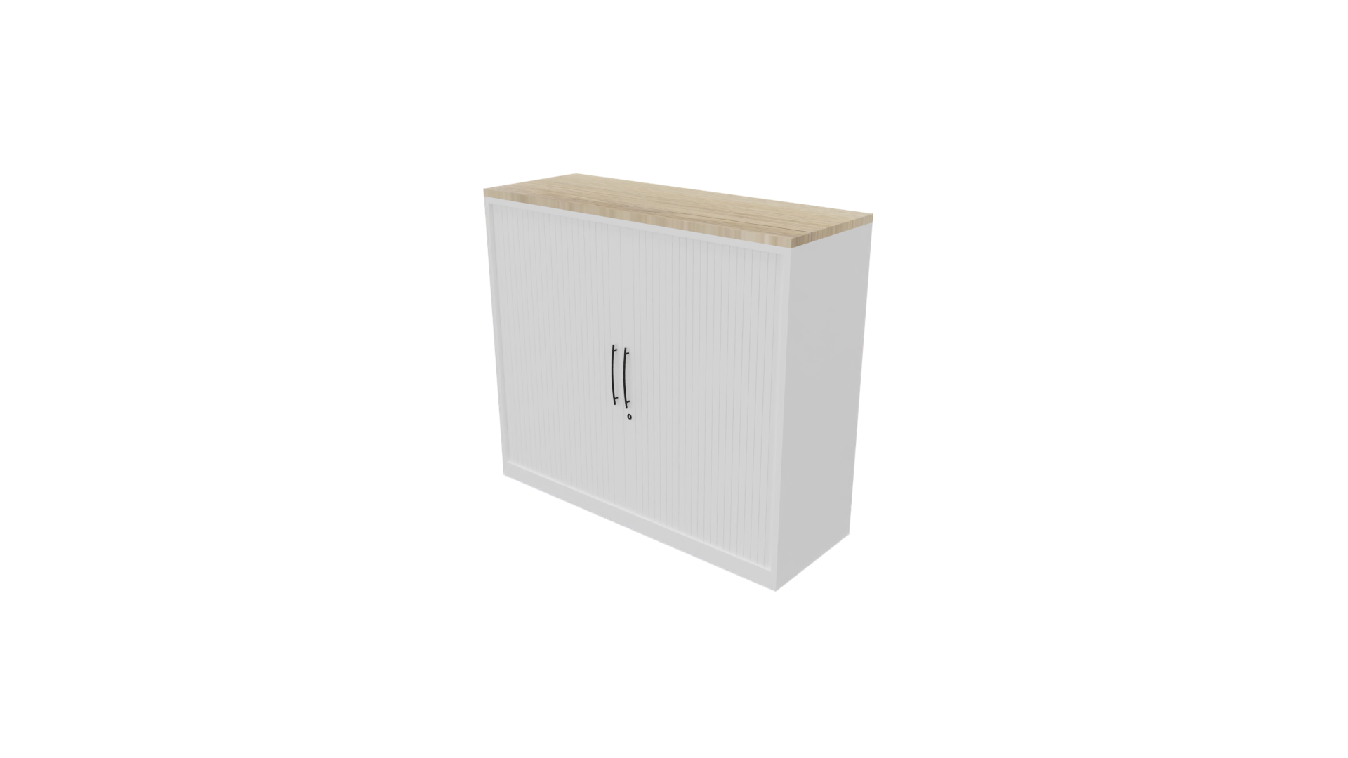 Roldeurkast 11811 - 100 x 120 x 43 cm. - Wit - Eiken YT49a afbeelding