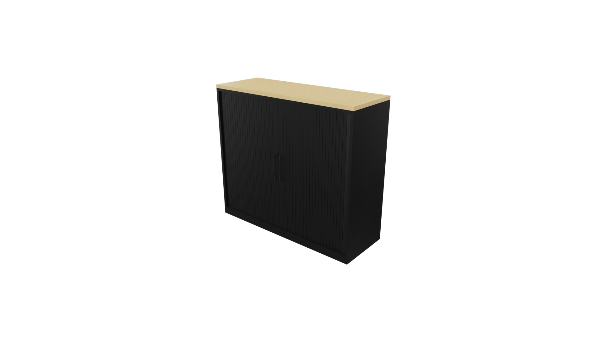 Roldeurkast 11811 - 100 x 120 x 43 cm. - Zwart - Beuken afbeelding
