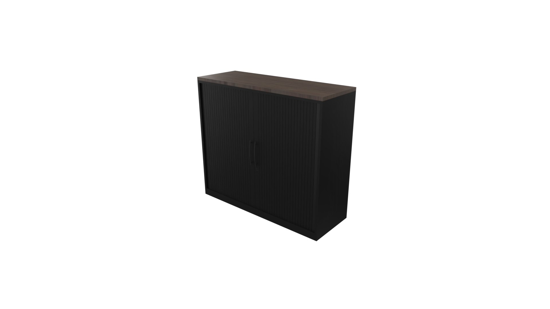 Roldeurkast 11811 - 100 x 120 x 43 cm. - Zwart - Eiken donker afbeelding