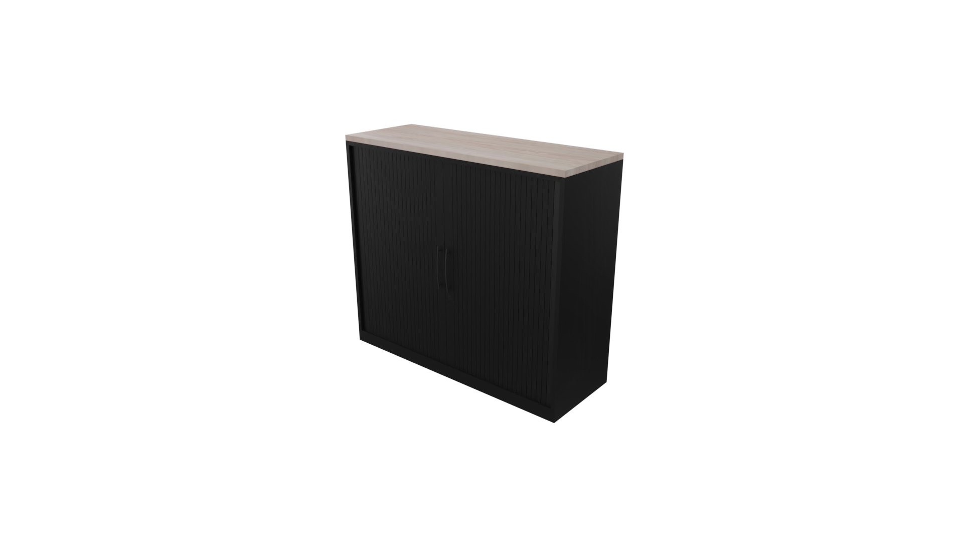 Roldeurkast 11811 - 100 x 120 x 43 cm. - Zwart - Eiken Robson afbeelding
