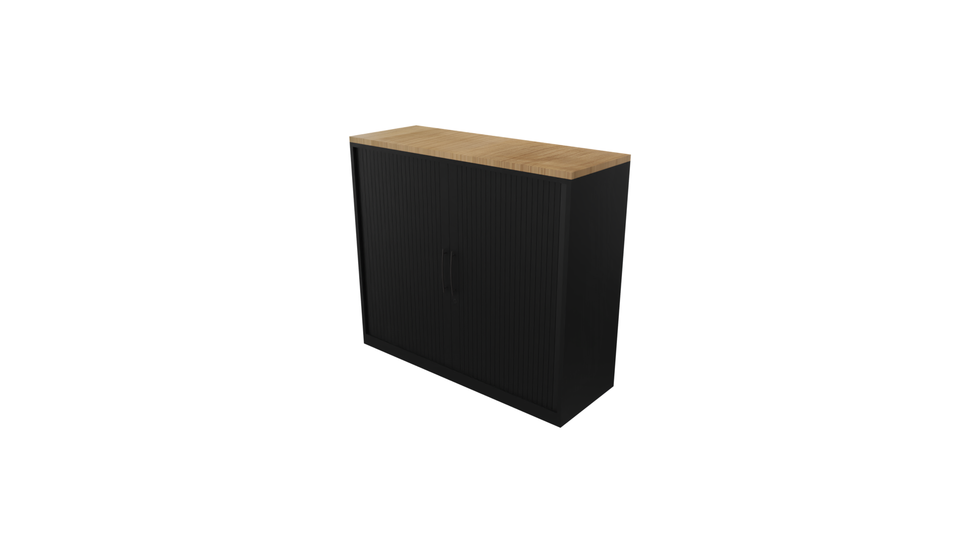 Roldeurkast 11811 - 100 x 120 x 43 cm. - Zwart - Toscaans noten afbeelding
