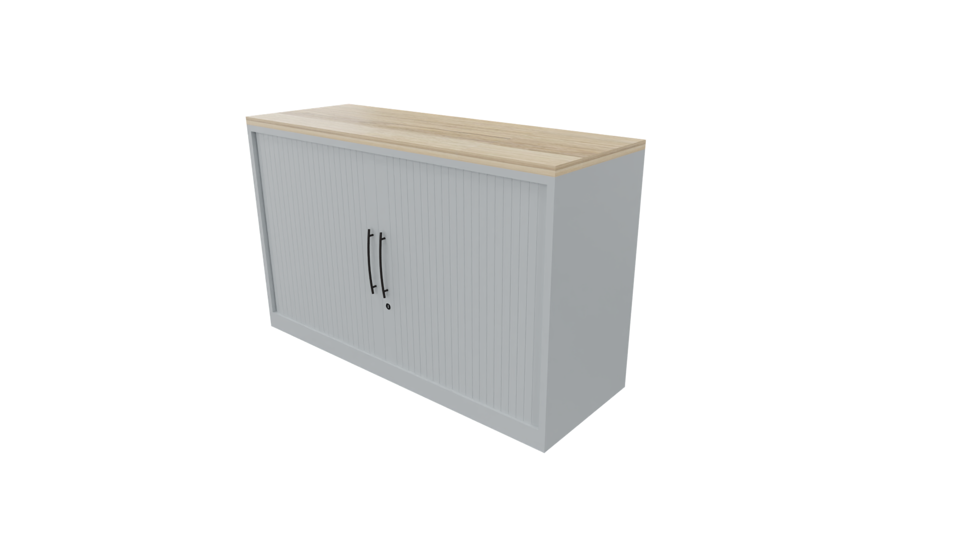 Roldeurkast 11711 - 72 x 120 x 43 cm. - Alu - Eiken YT49a afbeelding