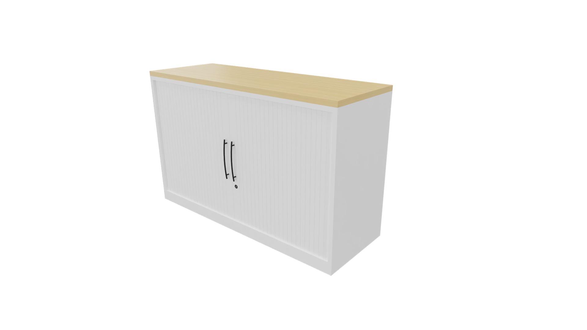 Roldeurkast 11711 - 72 x 120 x 43 cm. - Wit - Beuken afbeelding