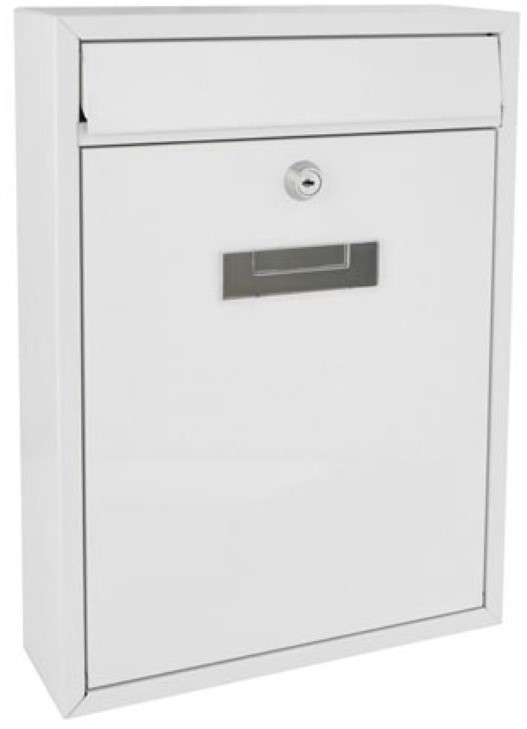 Wiltec US mailbox zilvergrijs 150 x 513 x 223 mm, Amerikaanse brievenbus met vlaggetje, muur brievenbus gegalvaniseerd staal