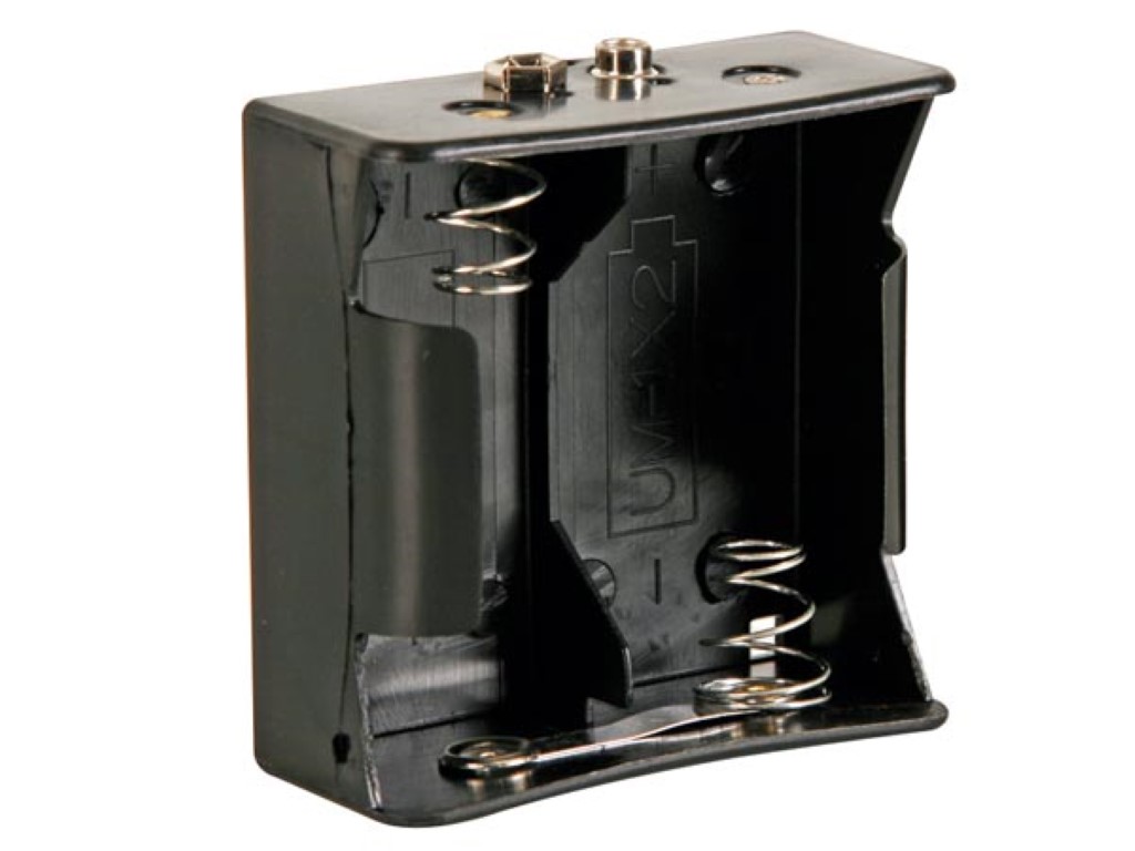 BATTERIJHOUDER VOOR 2 x D-CELL (VOOR BATTERIJCLIPS) afbeelding