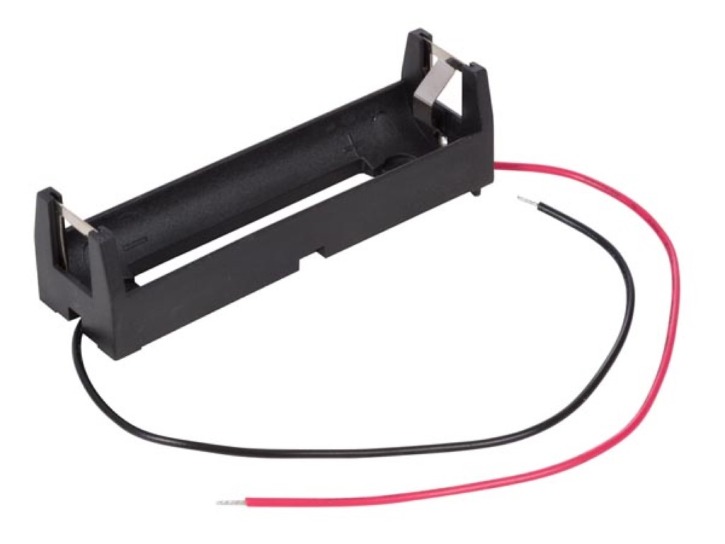 BATTERIJHOUDER VOOR 1 x 18650 LITHIUMCEL (MET DRADEN afbeelding