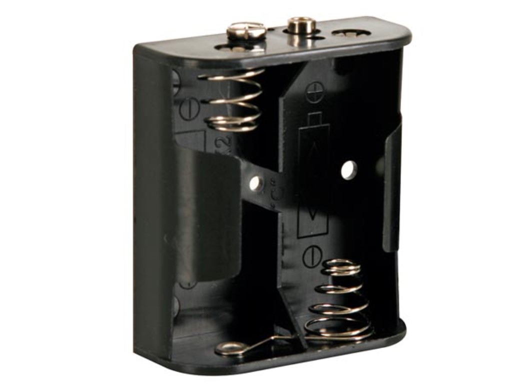 BATTERIJHOUDER VOOR 2 x C-CEL (VOOR BATTERIJCLIPS) afbeelding