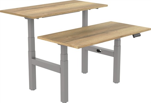 Elektrisch verstelbaar zit-sta bureau Tsherysh Bench Gray Naturel 120 x 80
