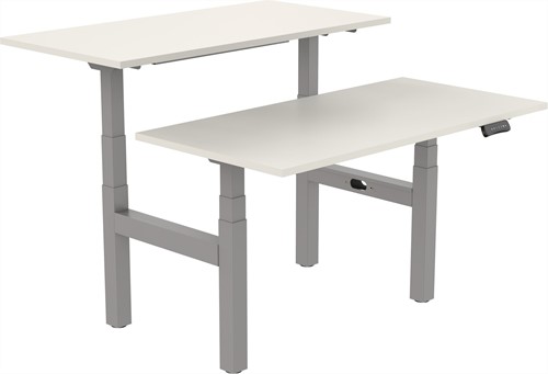 Elektrisch verstelbaar zit-sta bureau Tsherysh Bench Gray & White 160 x 80