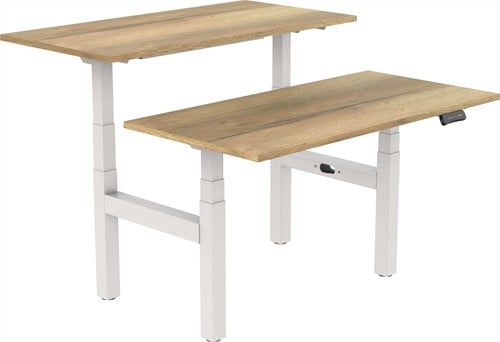 Elektrisch verstelbaar zit-sta bureau Tsherysh Bench White Naturel 120 x 80