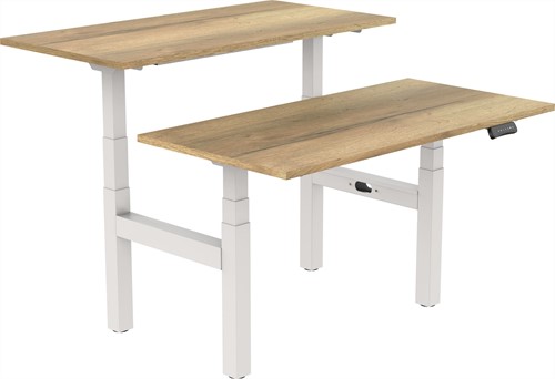 Elektrisch verstelbaar zit-sta bureau Tsherysh Bench White Naturel 180 x 80