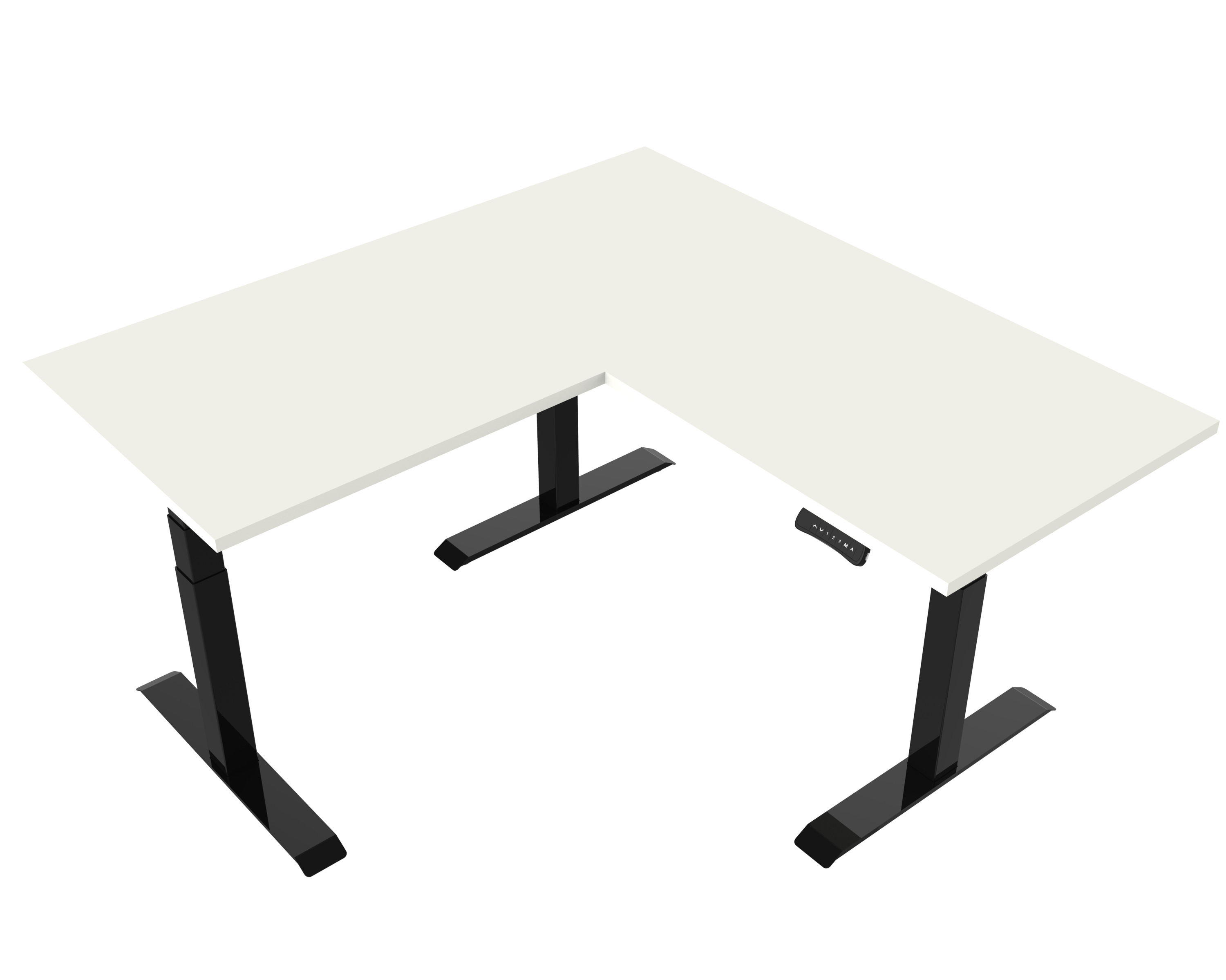 Elektrisch verstelbaar zit-sta bureau Tsherysh Hoek Black & White 180 x 160 afbeelding