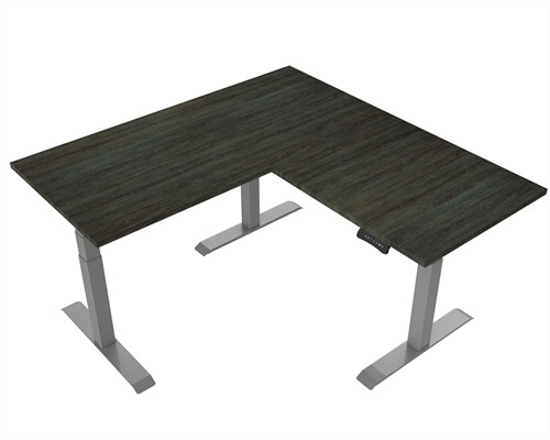 Elektrisch verstelbaar zit-sta bureau Tsherysh Hoek Gray Logan 180 x 160