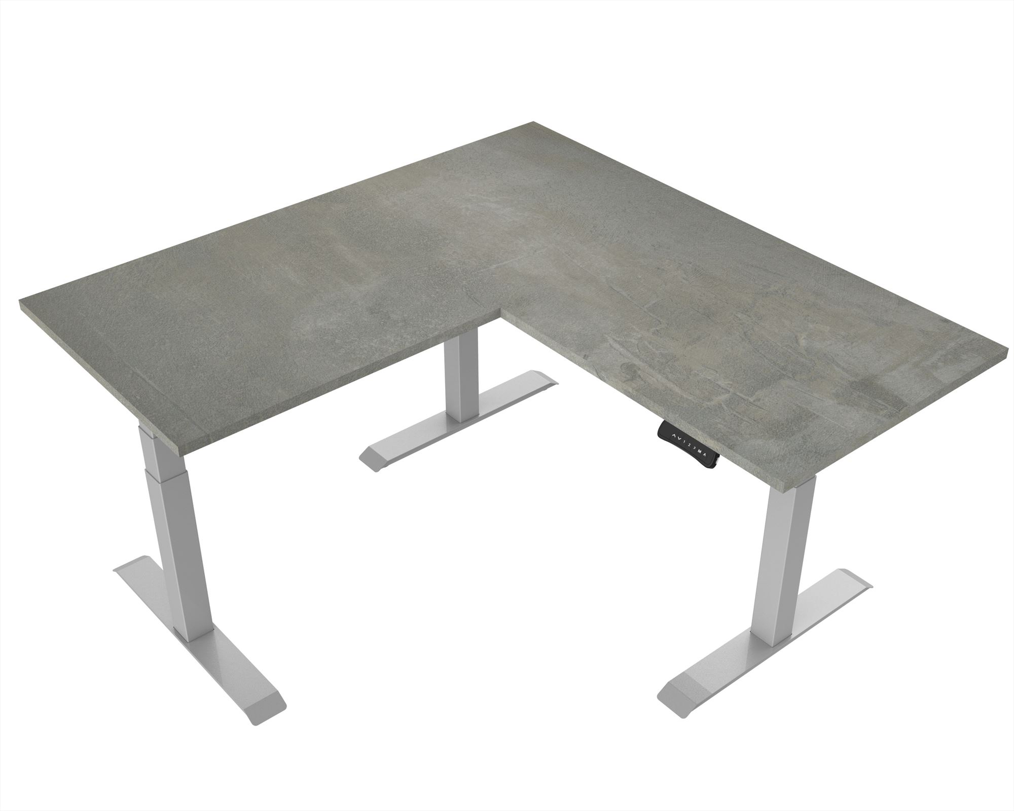 Elektrisch verstelbaar zit-sta bureau Tsherysh Hoek Gray Oxyd 180 x 160 afbeelding