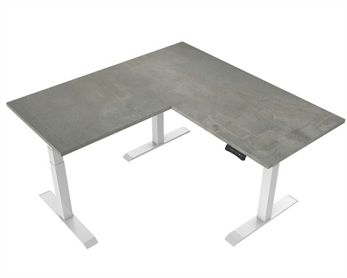 Elektrisch verstelbaar zit-sta bureau Tsherysh Hoek White Oxyd 180 x 160
