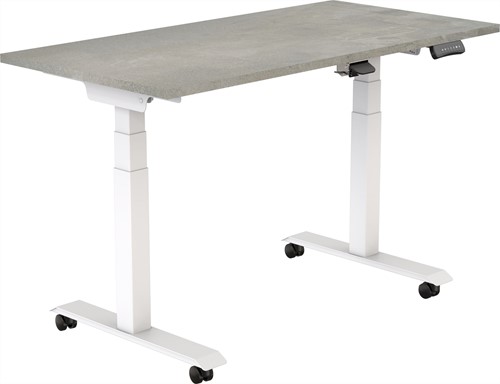 Elektrisch verstelbaar, opklapbaar en verrijdbaar zit-sta bureau Tsherysh White Oxyd 140 x 80