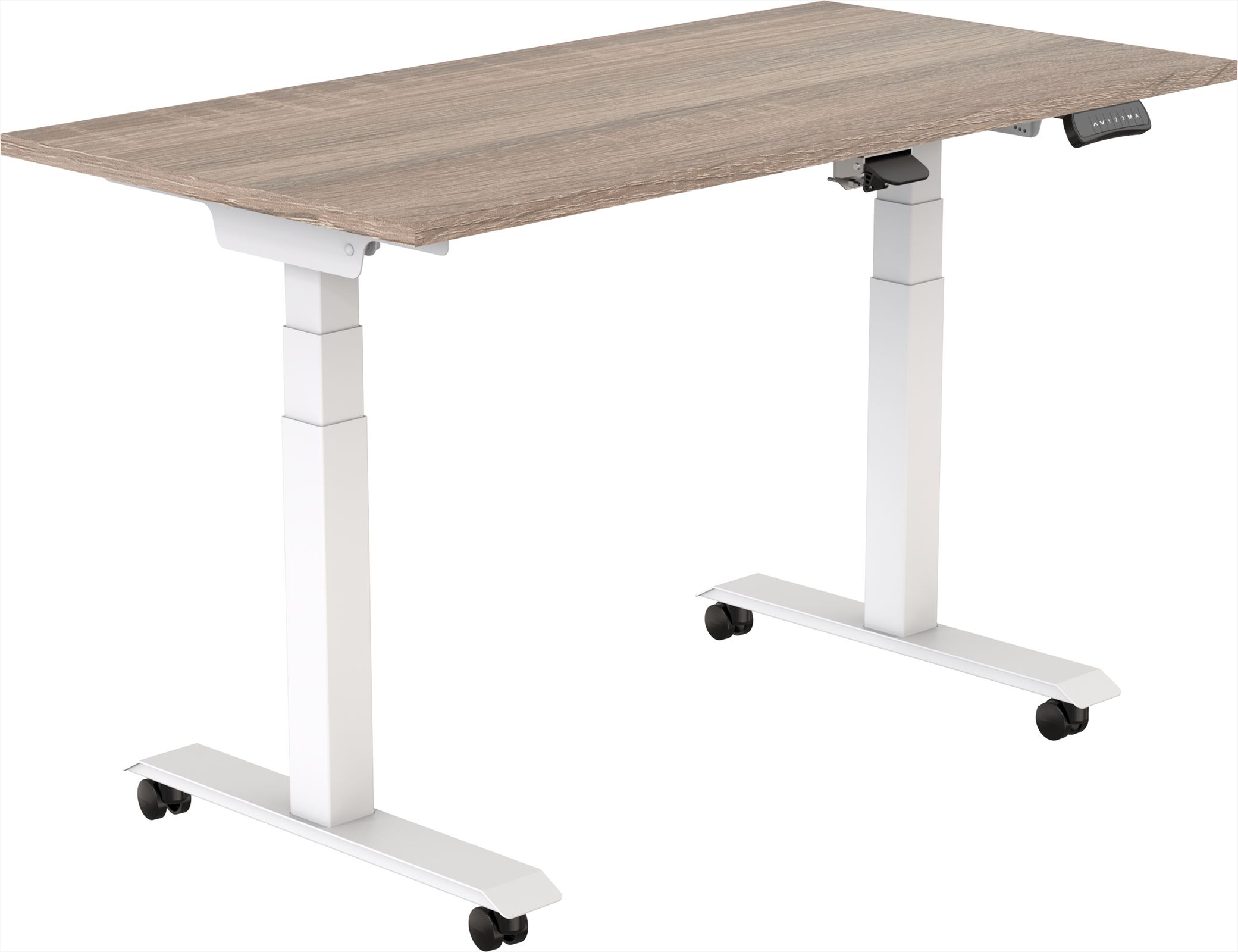 Elektrisch verstelbaar, opklapbaar en verrijdbaar zit-sta bureau Tsherysh White Robson 180 x 80 afbeelding