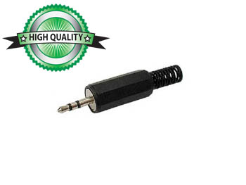 MANNELIJKE 2.5mm STEREO JACK - PLASTIC ZWART afbeelding