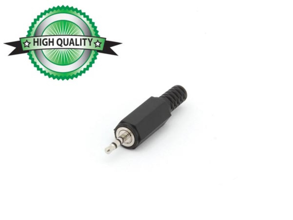 MANNELIJKE 2.5mm STEREO JACK - PLASTIC ZWART afbeelding