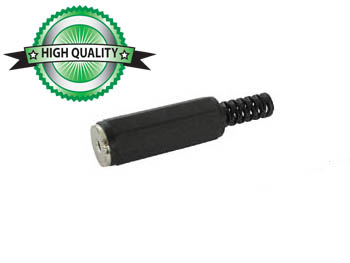 VROUWELIJKE 2.5mm MONO JACK - PLASTIC ZWART afbeelding