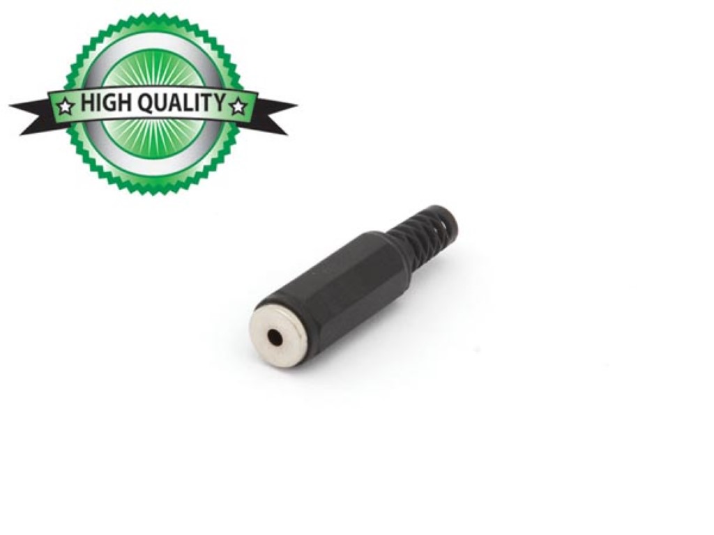 VROUWELIJKE 2.5mm MONO JACK - PLASTIC ZWART afbeelding