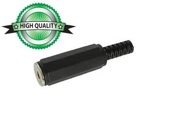VROUWELIJKE 3.5mm STEREO JACK - ZWART PLASTIC afbeelding