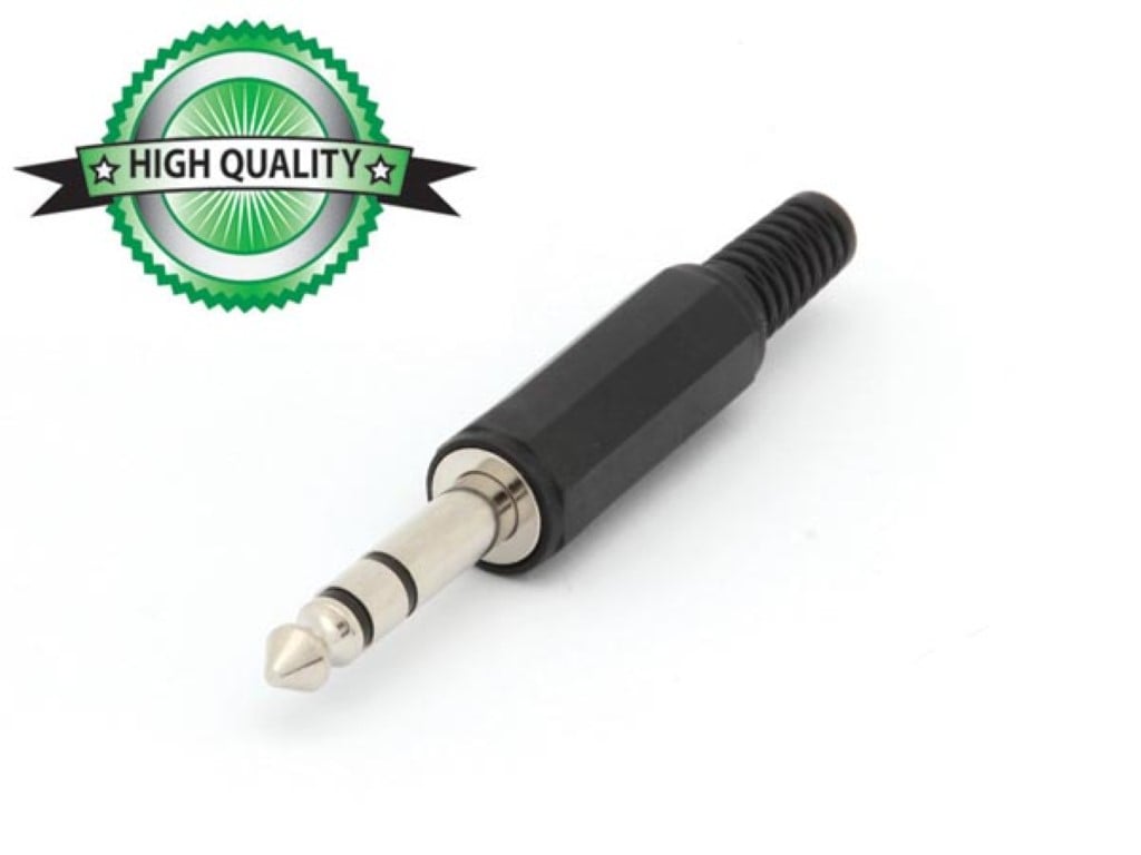 MANNELIJKE 6.35mm STEREO JACK - PLASTIC ZWART afbeelding