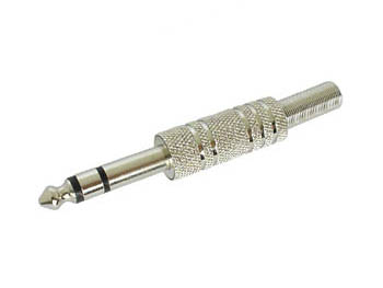 MANNELIJKE 6.35mm STEREO JACK - VERNIKKELD afbeelding