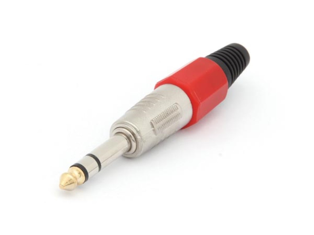 PROFESSIONELE MANNELIJKE 6.35mm STEREO JACK - ROOD