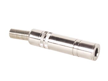VROUWELIJKE 6.35 mm STEREO JACK - VERZILVERD afbeelding