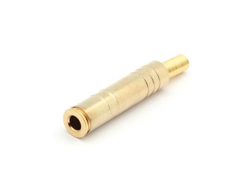 VROUWELIJKE 6.35mm STEREO JACK - VERGULD afbeelding