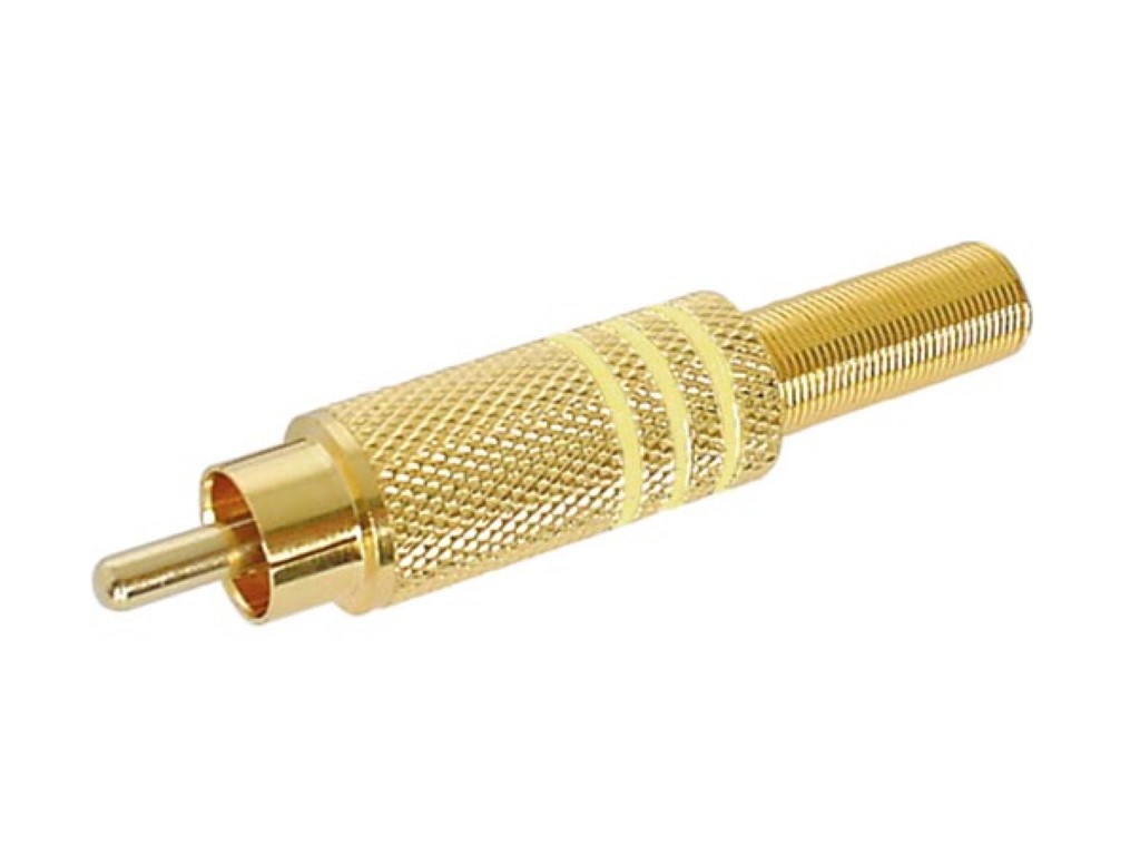 Velleman MANNELIJKE RCA PLUG VERGULD GEEL