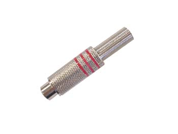 VROUWELIJKE RCA PLUG - VERNIKKELD - ROOD afbeelding