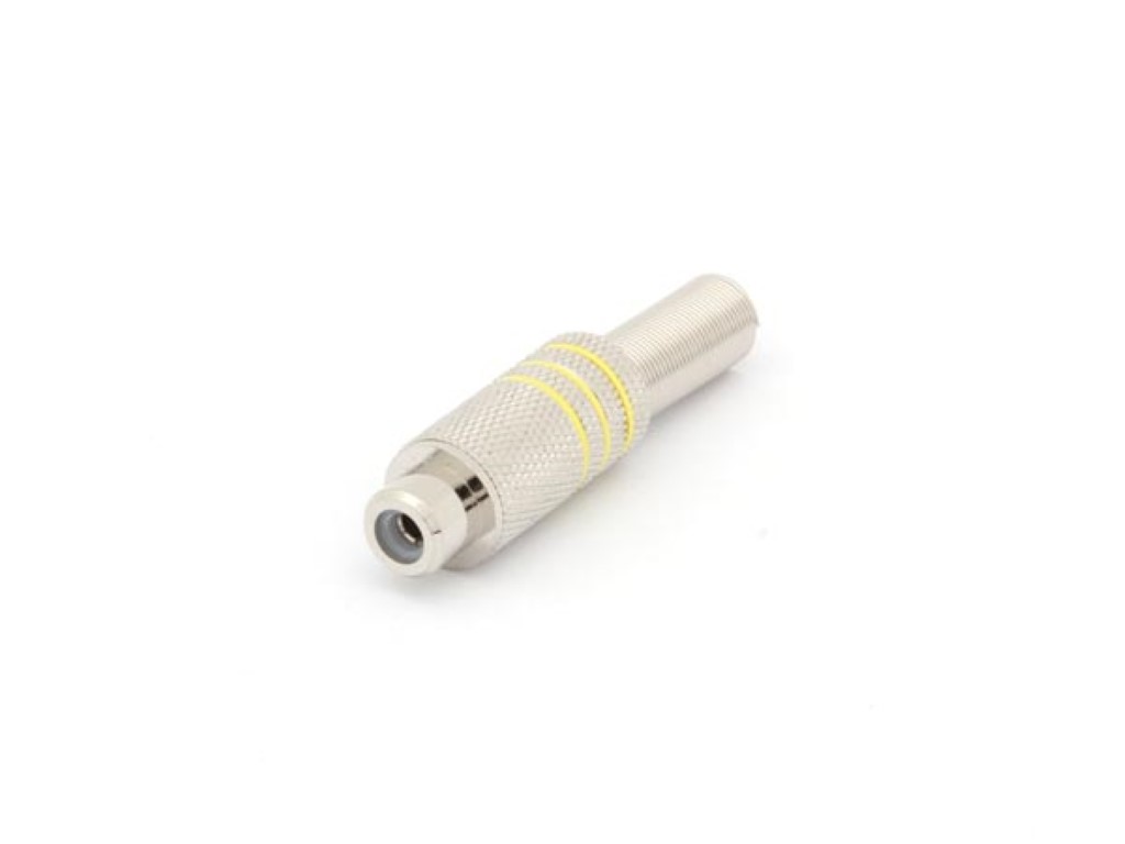 VROUWELIJK RCA PLUG - VERNIKKELD - GEEL afbeelding