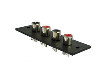 4P AMP RCA PLUG - VERNIKKELD afbeelding