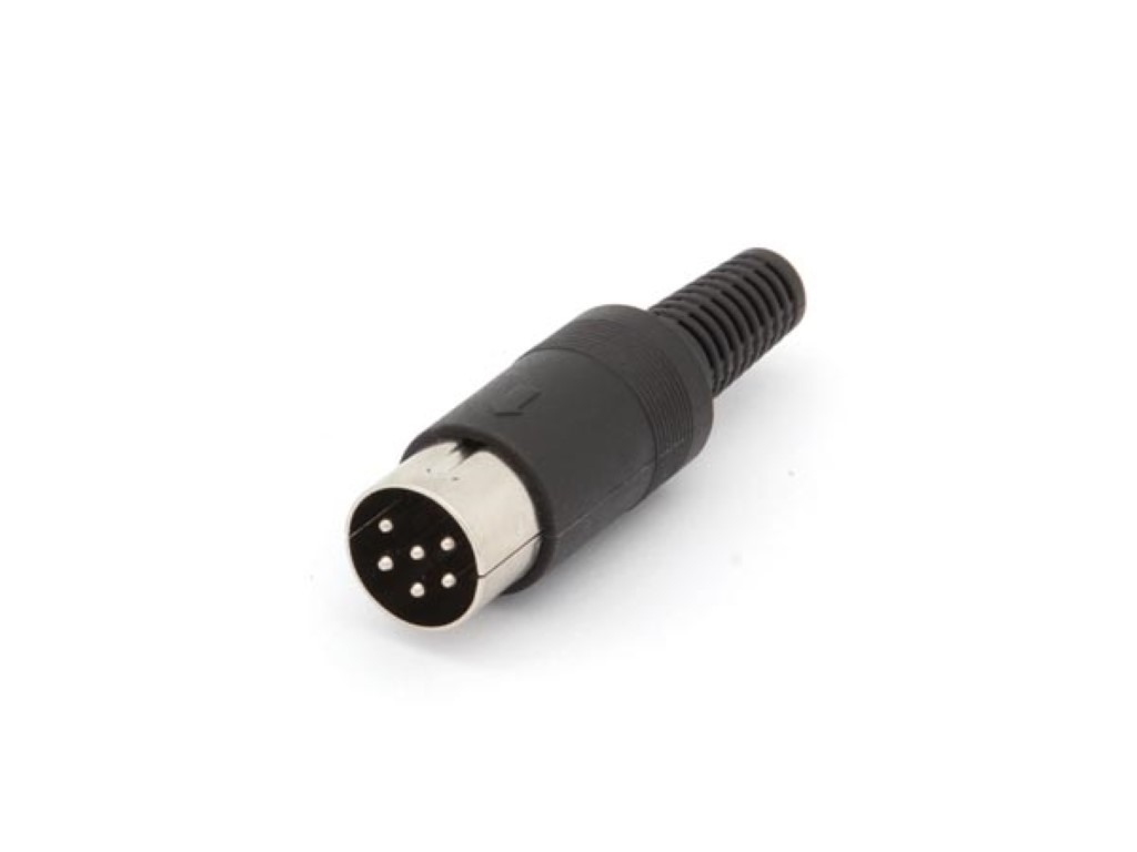MANNELIJKE 6P DIN PLUG ZWART