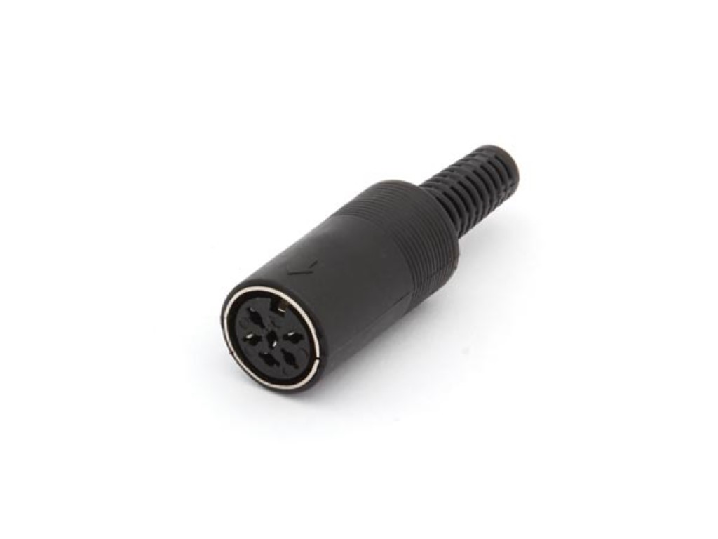 VROUWELIJKE 6P DIN PLUG ZWART afbeelding