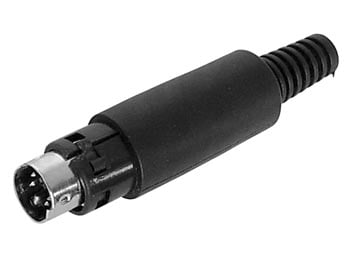 MANNELIJKE 4P MINI-DIN PLUG - ZWART afbeelding