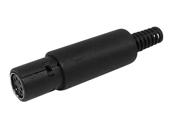 VROUWELIJKE 4P MINI-DIN PLUG - ZWART afbeelding