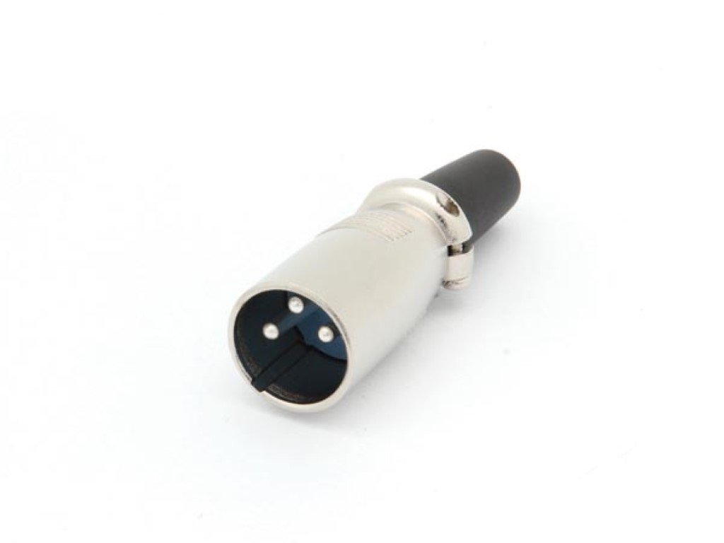 MANNELIJKE 3P XLR PLUG, VERNIKKELD, SHORT TYPE afbeelding