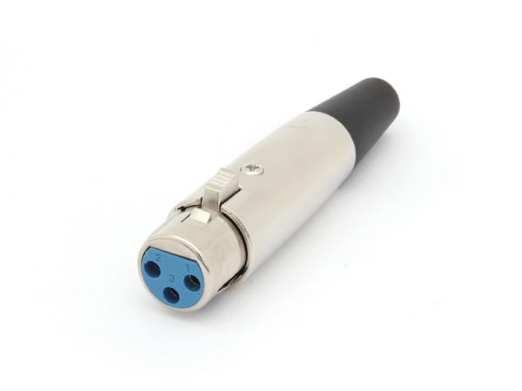 VROUWELIJKE 3P XLR PLUG - VERNIKKELD afbeelding