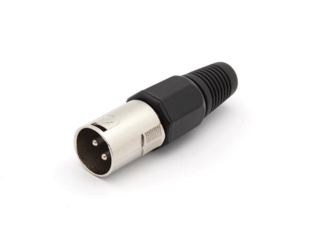 MANNELIJKE 3P XLR PLUG - VERNIKKELD - ZWART